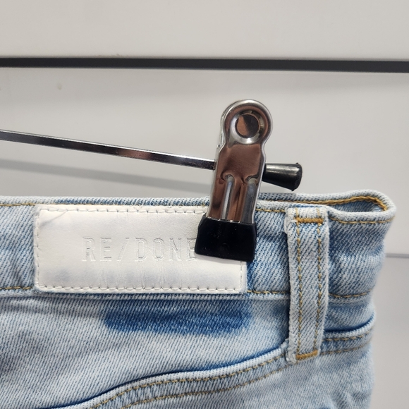 Re/Done 70s Stove Pipe High Rise Straight Leg Jeans Distressed 29 - Picture 10 of 13